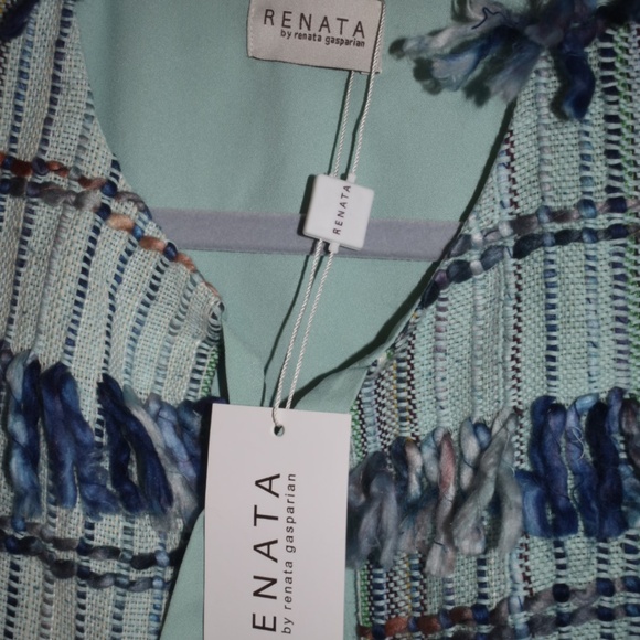 Renata Gasparian Gorgeous High End Neela Green & Blue Ruffles Vest One Size - Picture 3 of 11